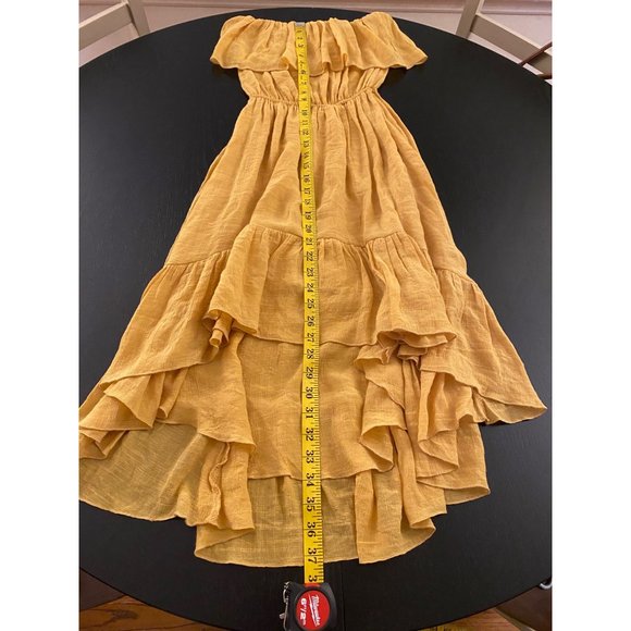 Forever 21 Strapless‎ Dress Womens Small Sunflower Flowy Cottage Tiered Hi-Low - Picture 7 of 16